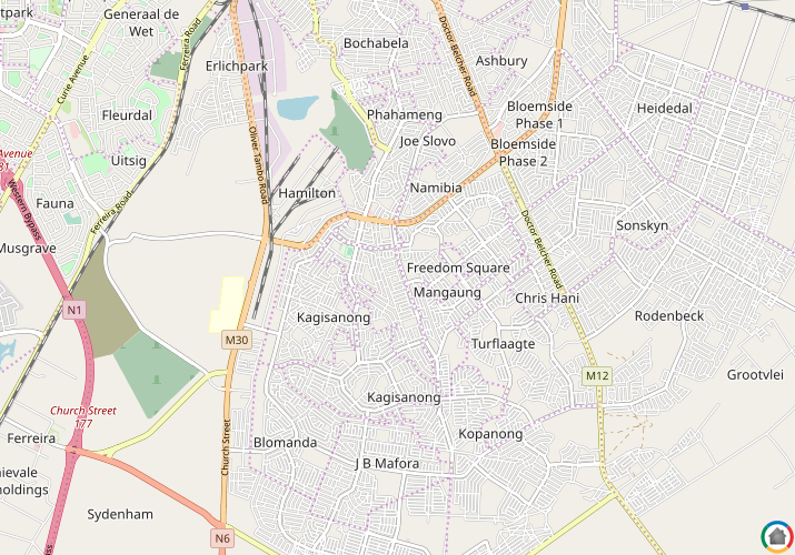 Map location of Mangaung